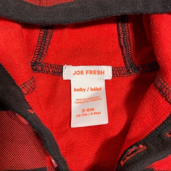 Joe fresh baby 3-6M hooded plaid onesie - Picture 2 of 2
